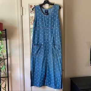 Vintage Solutions original midi denim jean dress